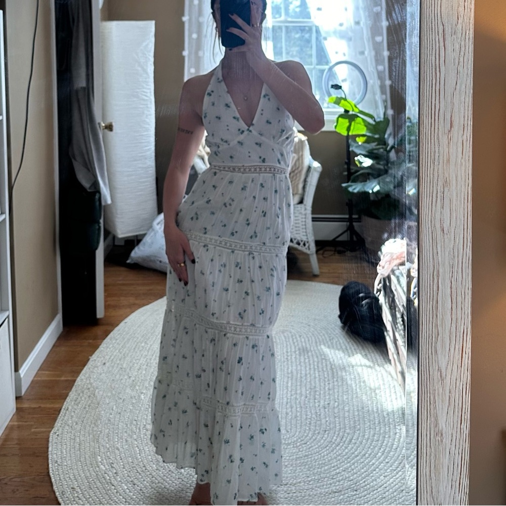 NWOT Linen Halter Maxi Dress